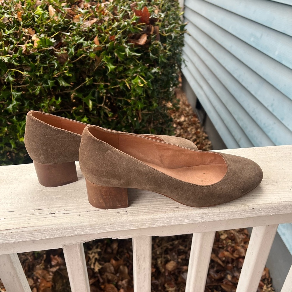 Madewell Low Heel Ella Pumps Shoes Mink Suede Size 7 - Picture 4 of 8